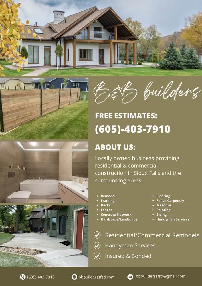 Professional vinyl fence installation experts serving Sioux Falls, SD - B&B Builders