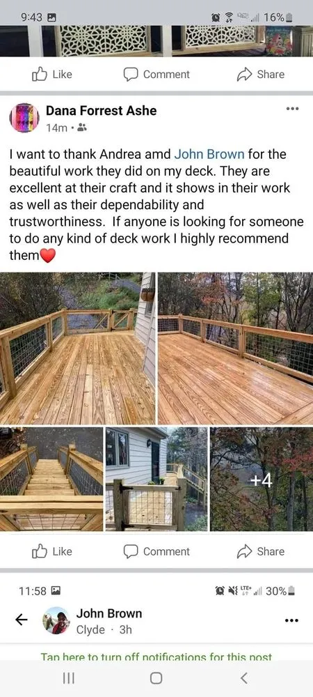 Quality vinyl fence installation for homes in Clyde, NC by B&B Construction Concept