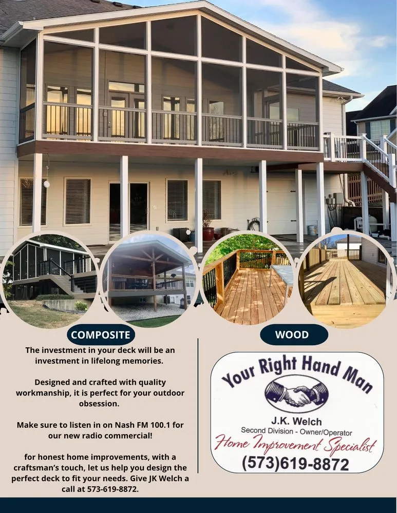 Reliable vinyl fence installation in Eldon, MO by Your Right Hand Man